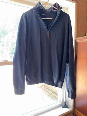 Men's Quarter-Zip Pullover Sweater - Navy Sz XL